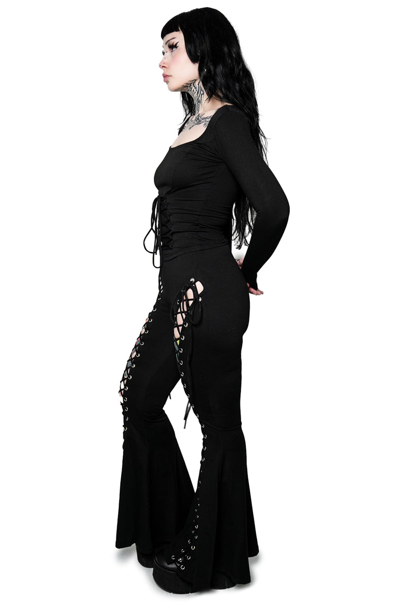 Alice Lace Up Flare Pants
