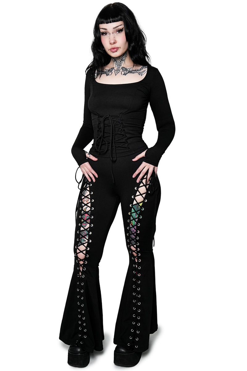 Alice Lace Up Flare Pants